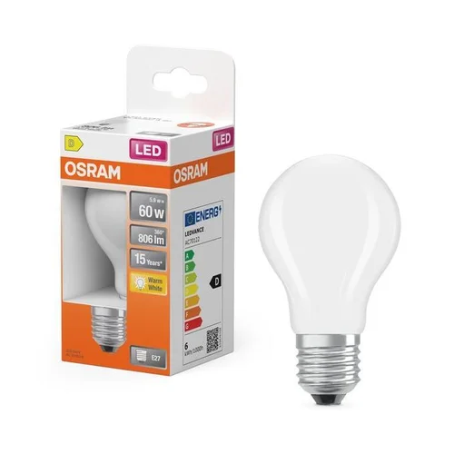 Osram LEMP LED A60 5.9W E27 2700K 806LM MAT image 3