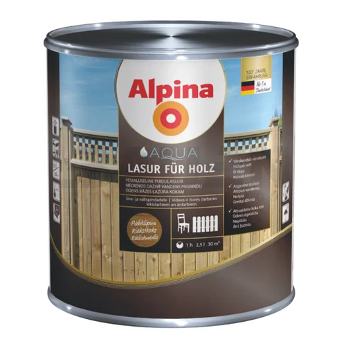 ALPINA Aqua Holzlasur 0,75 l Pušies sp. image 1