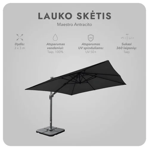 Maestro Antracito lauko skėtis 3x3 image 2