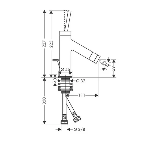 Hansgrohe Axor Starck 10211000 bidė maišytuvas – Nerūdijančio plieno image 2