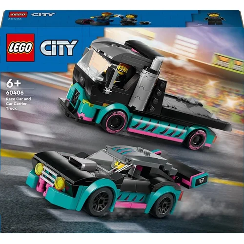 LEGO 60406 Race Car and Car Carrier Truck image 1