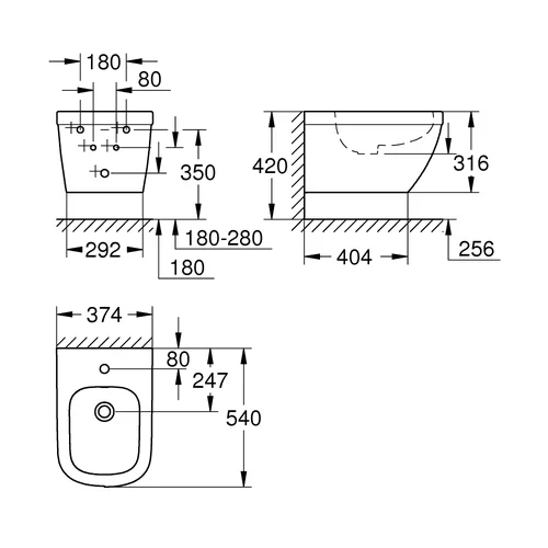 Grohe EURO CERAMIC 39208000 Pakabinama bide image 2