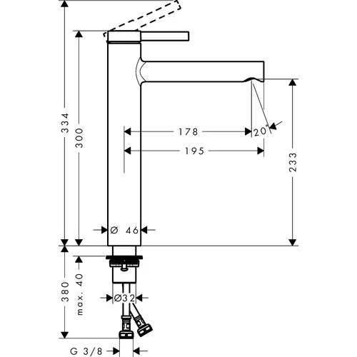 Hansgrohe Zesis S 230, 74731000 praustuvo maišytuvas image 2