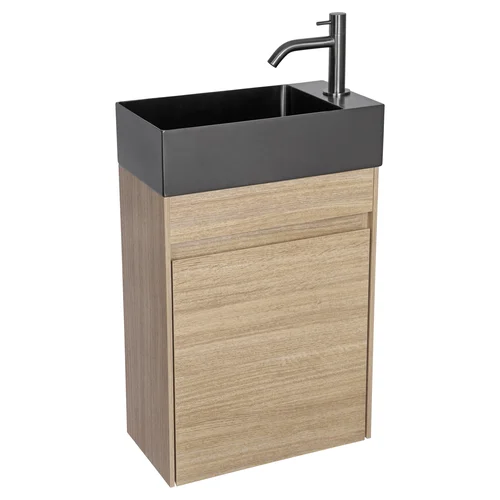 Pakabinama vonios spintelė praustuvui 40 cm ąžuolo image 2