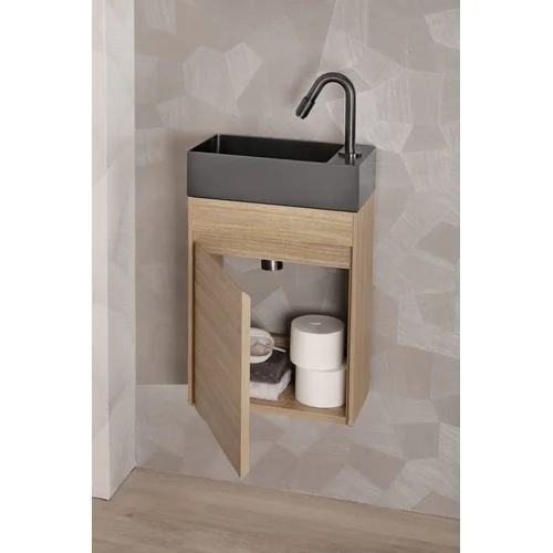 Pakabinama vonios spintelė praustuvui 40 cm ąžuolo image 3