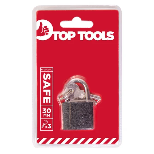 Top Tools plieninė spyna pakabinama 30 mm, 3 raktai image 2