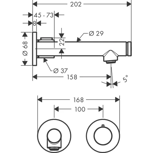 Hansgrohe AXOR Uno 45112000 potinkinis praustuvo maišytuvas image 2