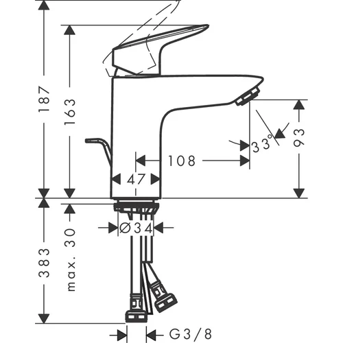 Praustuvo maišytuvas Hansgrohe Logis 71171000 image 2