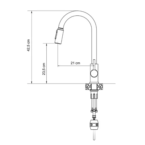 QUADRON CINDY 52140BS Plautuvės maišytuvas su ištraukiama žarna image 3