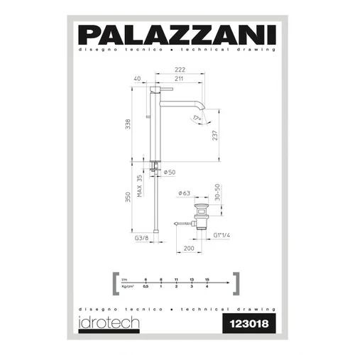 Palazzani MIDI IDROTECH Aukštas praustuvio maišytuvas image 2