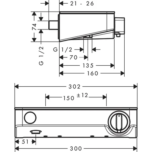 Hansgrohe ShowerTablet Select 13171000 Termostatinis dušo maišytuvas Chromo image 2