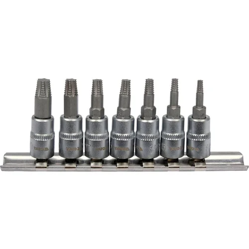 Užlūžusių varžtų išsukėjų rinkinys 1/4" TORX 7vnt. (smulkus sriegis) image 2