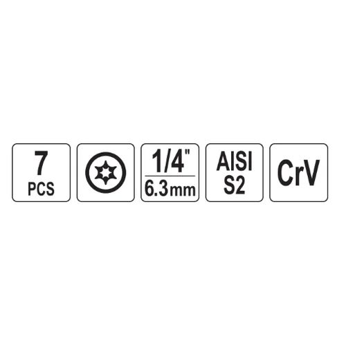 Užlūžusių varžtų išsukėjų rinkinys 1/4" TORX 7vnt. (smulkus sriegis) image 3