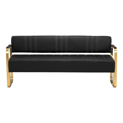 Gabbiano Avila trijų vietų juoda sofa image 2