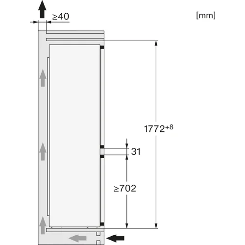 Miele KDN 7724 E Active, Įmontuojamas dviejų durų šaldytuvas image 2