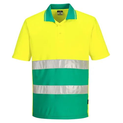 Portwest S175 Lengvo svorio kontrastiniai polo marškinėliai L Yellow/Teal image 2