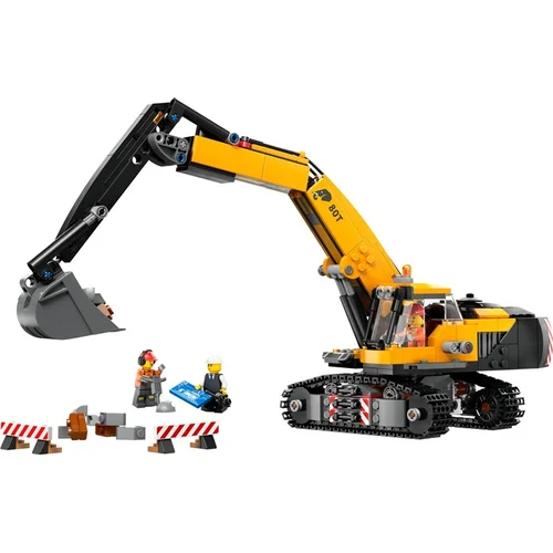 LEGO City Geltonas statybų ekskavatorius 60420 image 3