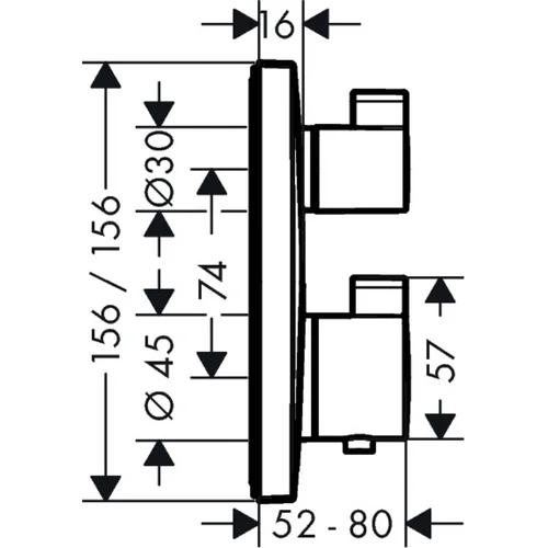 Hansgrohe Ecostat Square 15714990 potinkinis termostatinis maišytuvas image 2