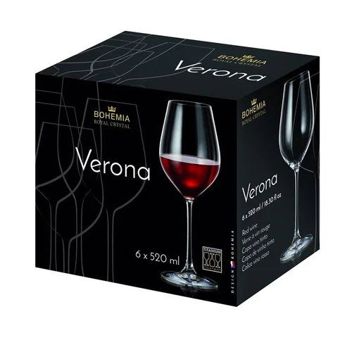 Vyno taurės BOHEMIA ROYAL CRYSTAL VERONA, 520 ml, 6 vnt. image 2