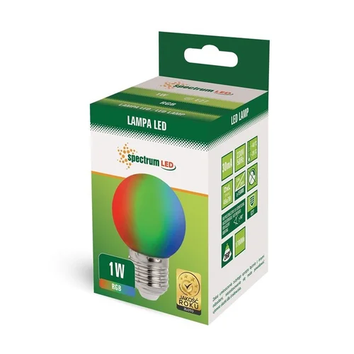 Spectrum LED Lemputė P45 RGB, E27, 1 W, 10 lm image 2