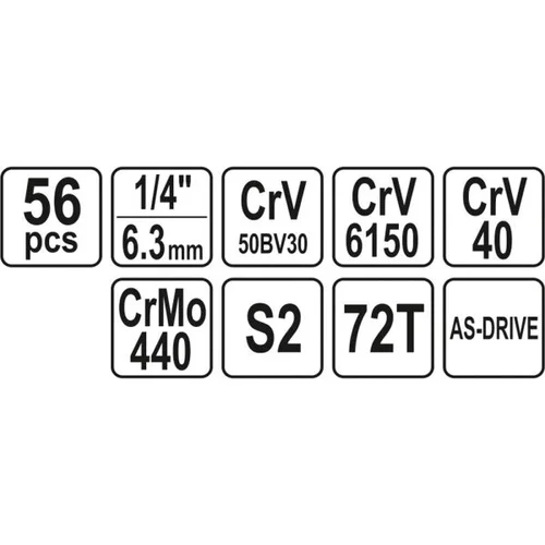 YATO YT-14471, 56 vnt Įrankių rinkinys image 3