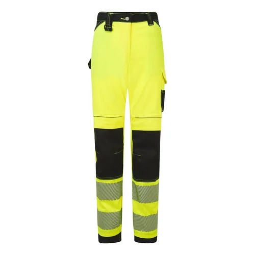 PORTWEST PW385 moteriškos tamprios darbo kelnės 32, Yellow/Black image 3