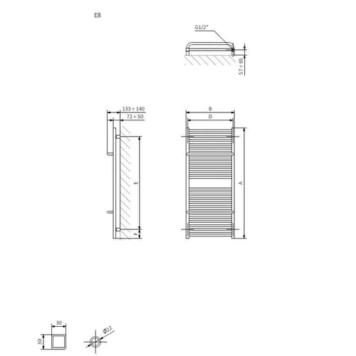 Terma Lima Elektrinis rankšluosčių džiovintuvas, 60x114 cm image 2