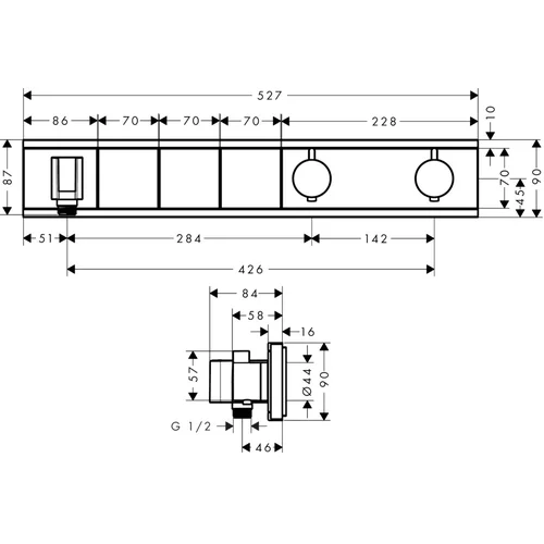 Hansgrohe RainSelect 15356000 potinkinis dušo termostatas image 2