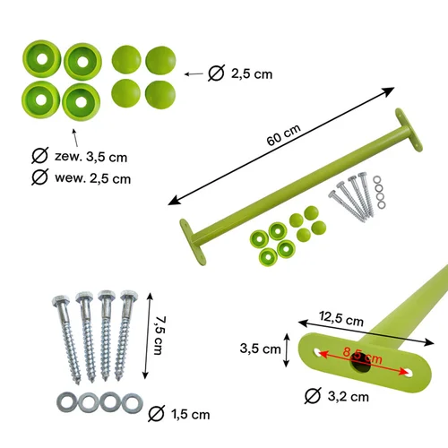 Metalinis skersinis 60 cm, šviesiai žalias image 2