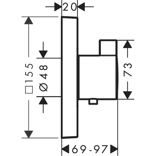 Hansgrohe ShowerSelect potinkinis termostatinis maišytuvas 15760340, šlifuoto juodo chromo image 2