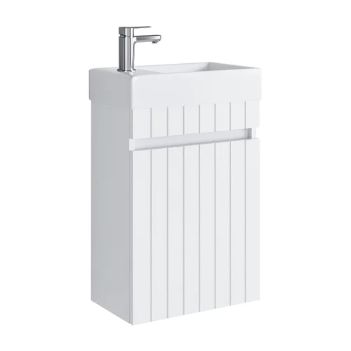 Riva SA40G vonios spintelė su praustuvu, Balta matinė image 1