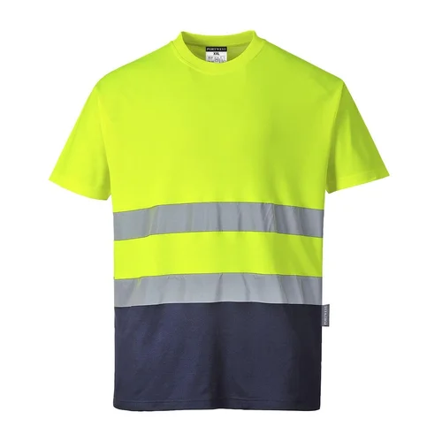 PORTWEST S173 dvispalviai medvilniniai marškinėliai trumpomis rankovėmis - S, Orange/Navy image 2