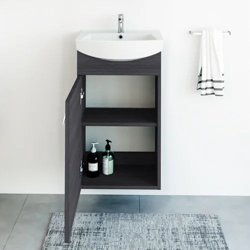 Riva SA44-11 vonios spintelė su praustuvu, Woodflow Ash image 3