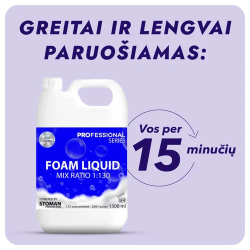 STOMAN 1.5L Profesionalus putų skystis koncentratas (12 talpų) image 3