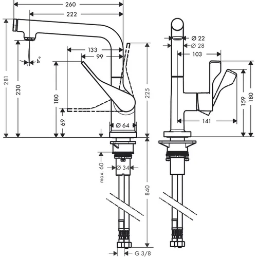 Hansgrohe AXOR Citterio 39860000 Virtuvinis maišytuvas Chromo image 2