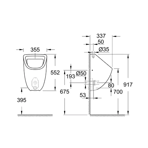 GROHE BAU CERAMIC 39439000 Pisuaras image 2
