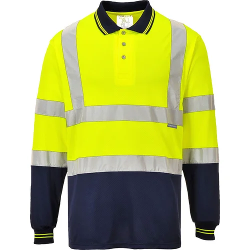 PORTWEST S279 Dvispalviai polo marškinėliai ilgomis rankovėmis L Yellow/Navy image 2