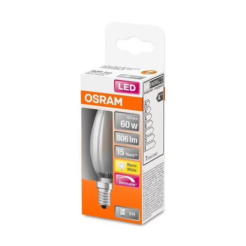 OSRAM LED lemputė B35 E14 5,5 W 806 2700 K image 2