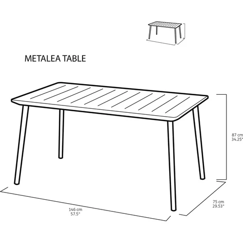 Lauko stalas Keter, juodas, 146 cm x 75 cm x 87 cm image 3