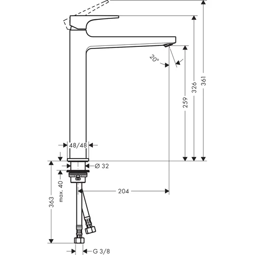 Hansgrohe Metropol 260 Praustuvo maišytuvas 32512990 Aukso image 3