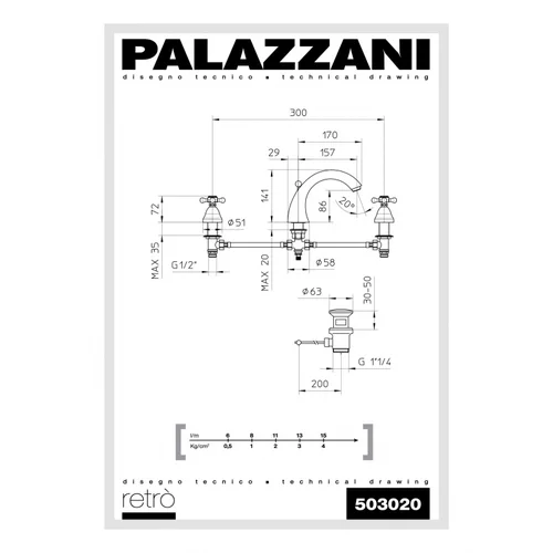 Palazzani Retro praustuvo maišytuvas image 2