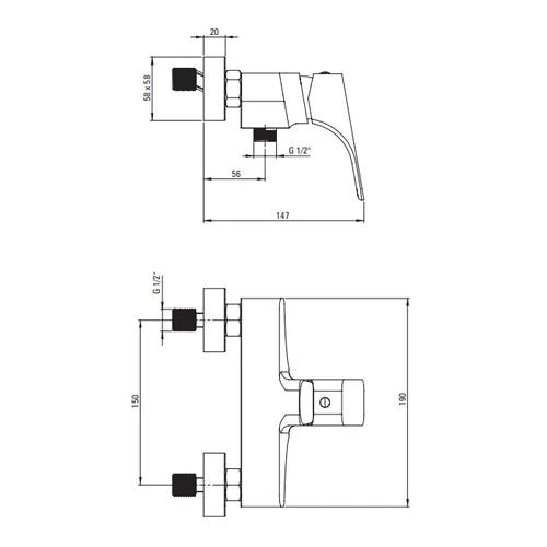 Deante Hiacynt BQH 040M Chromo dušo maišytuvas image 3