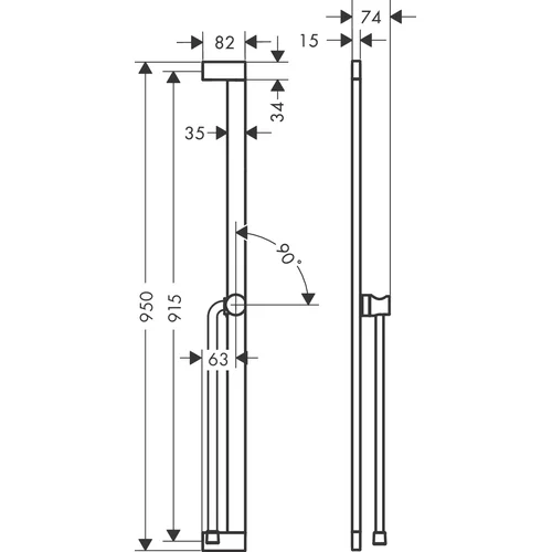 Hansgrohe Unica S Puro 90 cm Juodas matinis image 2