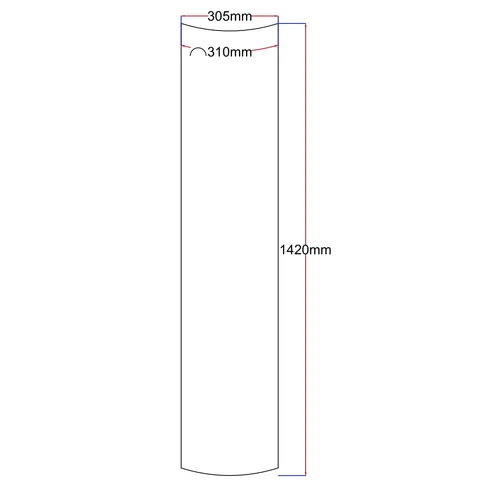 Dušo kabinos šoninis lenktas stiklas 305x1420 mm image 1