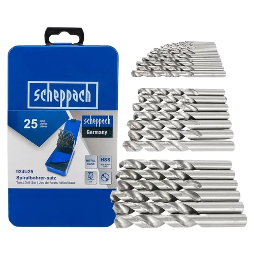 Scheppach grąžtų metalui HSS 1-13 mm 25 vnt. image 2