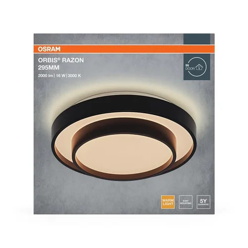 Osram LED lubų šviestuvas Ø295 16W 1000lm 3000K Juodas image 3