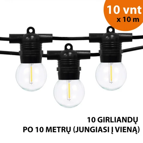 Glow 100 m Lauko LED girlianda Juoda image 1