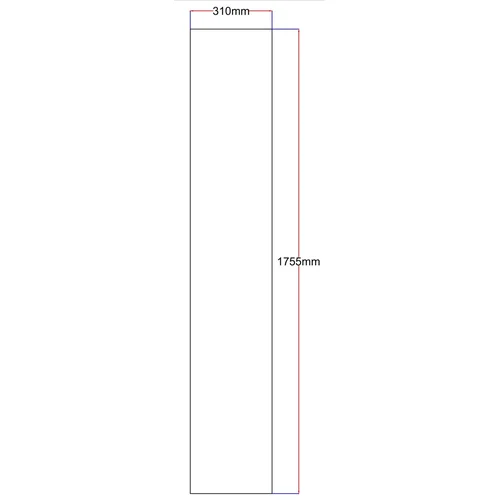 Dušo kabinos šoninis stiklas tiesus 310x1755 mm, Matinis, 4 mm image 1