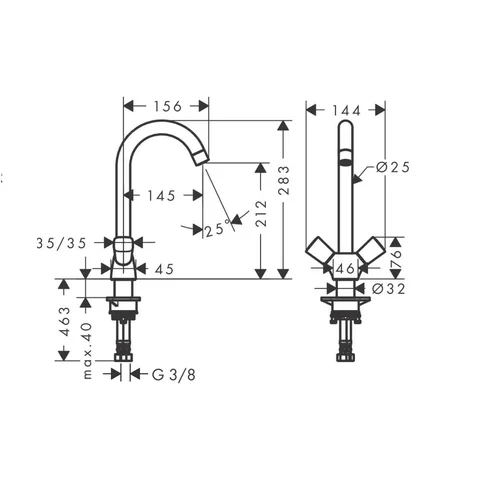Hansgrohe Logis M31 71280000 virtuvinis maišytuvas, chromo image 2