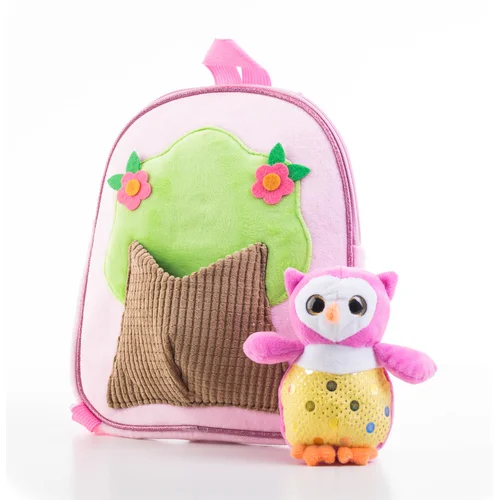 G21 Toy 60026090 Rožinė vaikiška kuprinė su pliušine pelėda image 2